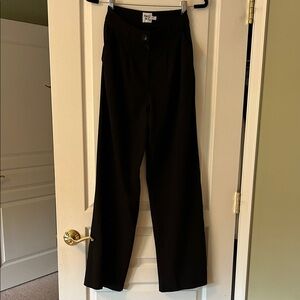 Princess Polly Archer Pants Black Wide-Leg Trousers